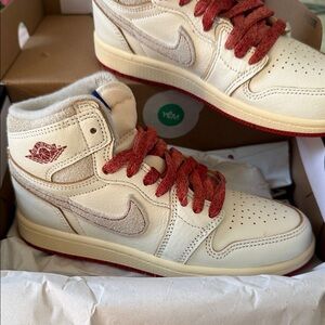 Nike Kids Cream and Red Sneakers
